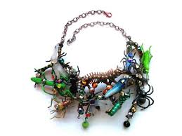 Luxury Jewelry Necklace Brutalist Chunky Vintage Insect ...