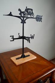 Vintage Cast Metal Horse and Buggy Weathervane on Oak Base ...