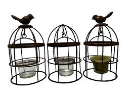 Birdcage Votive Candle Holders,trio, Set of 3, Rustic, Swinging Bird Cages, Vtg - Etsy