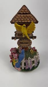 Birdhouse Music Box With BIRDS And FLOWERS 8" Figurine with ...