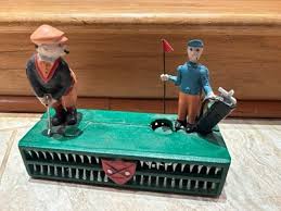 Vintage Birdie Putt Golfer Caddie Mechanical Die Cast Iron ...