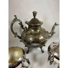 Vintage Silver-Plated Teapot Sugar & Creamer Set