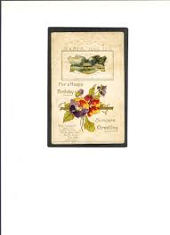 BIRTHDAY VINTAGE "A Happy" 3-12-1910 Plainville, CT. Home & Pansies | eBay