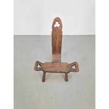 Vintage Brutalist Wood Tripod Stool, 1960s | Chairish