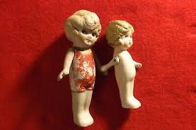OLD PORCELAIN BISQUE JOINTED DOLLS MADE IN JAPAN MUST SEE NO ...