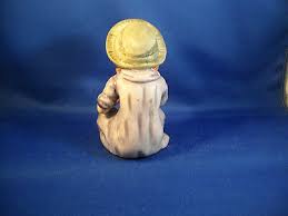 VINTAGE SITTING BOY WITH STRAW HAT PORCELAIN FIGURINE 4 1/4' TALL | eBay