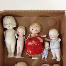 Lot - (9) JAPAN AND NIPPON ALL BISQUE DOLLS WITH ONE-PIECE BODIES JOINTED ONLY AT SHOULDERS INCLUDING (2) BABY BUDS, BETTY BOOP TYPES AND...