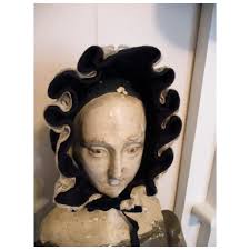 Antique Wool Rushed Doll Bonnet. For Sale at Ruby Lane