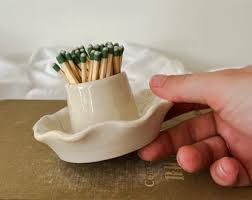 Hand Thrown Ceramic Match Pot - Blue Sky - Etsy