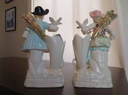 Vintage Ucagco Ceramics Japan Large Pair Figurine Vases Couple 10" Marked CN | eBay