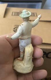 early 20th c figurine man boy arms out clothes w gold prunts European | eBay