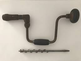 Vintage 14 ½” Long Manual Hand Crank Drill and 10½” Long ...