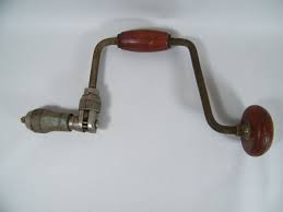 VINTAGE RACHETING DRILL BRACE HAND AUGER DRILL WITH WOODEN HANDLES | eBay
