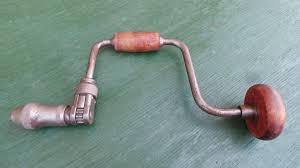 Vintage Bit Brace Hand Drill with Wooden Handle Signed "FULTON 10 Made in USA" | eBay