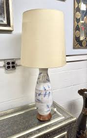 Bitossi Artsian Ceramic Table Lamp With Blue Leaves Design ...
