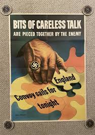 Original WWII Anti Axis Poster Bits Of Careless Talk 28.5x40 ...