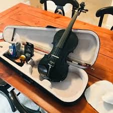 Black Full-Size 4/4 Acoustic Electric Violin w/ Case, Bow & More Glarry GV102 | eBay