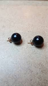 1960's Black Plastic Ball Studs - Etsy