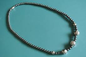 Vintage 1970s Bloodstone Necklace With Silver Rose Beads - Etsy