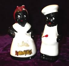 RARE 1940'S MAID & CHEF SALT PEPPER SHAKERS 4 1/2" VINTAGE BLACK AMERICANA NEGRO $24.99 - PicClick