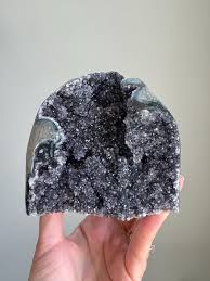 Black Galaxy Amethyst Crystals Natural Geode Druzy Gray ...