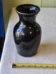 Sold at Auction: antique black amethyst glass vase "rare" 9"