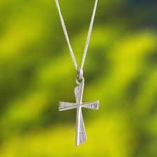 925 Sterling Silver Minimalist Cross Necklace from Peru ...