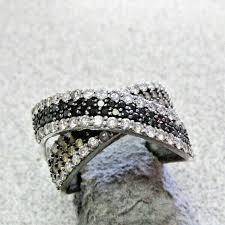2.00 ctw Black, White & Brown Diamonds Crossover Ring 14k wg ...