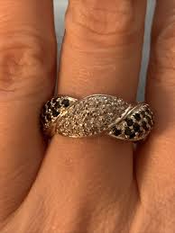 DESIGNER HMI 925 STERLING SILVER BLACK WHITE STONE BAMBOO ...