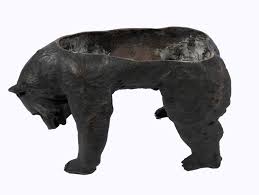 Lot - BRONZE BEAR GLASS TOP COFFEE TABLE