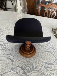 Ladies Bowler Hat Liz Claiborne Dark Navy w/ Black Ribbon ...