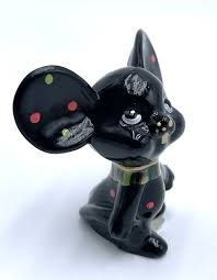 Fenton Black Christmas Mouse