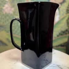 Pitcher, Mid-century Modern Black Ceramic Pitcher - Etsy