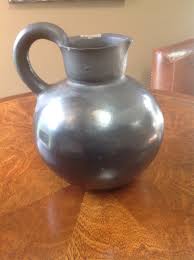 MEXICAN FOLK ART PITCHER BLACK CLAY POTTERY | eBay