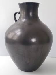 Large Mid-Century Vase in Black Ceramic, 1950s for sale at ...