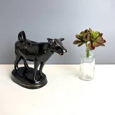 Jackfield-style pottery laughing cow creamer - late 1800s vintage | NextStage Vintage