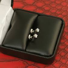 14K White Gold 0.33 Carat Real Diamond Stud Earrings for ...