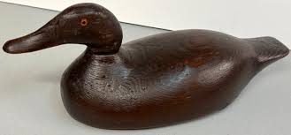 Antique American Hunting Canvasback Decoy Signed C. A Locart and J.G. For Sale at 1stDibs