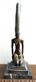 Sold at Auction: Bronze Erte Sculpture on Marble Base - "La Plume"