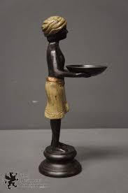Blackamoor Figurine Holding Bowl Nubian Figure W/ Loincloth ...