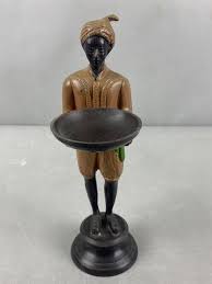 Sold at Auction: Vintage Blackamoor Holding Bowl Nubian Figure