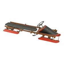 Vintage Wooden Bobsled with Steering Wheel | Grandview ...