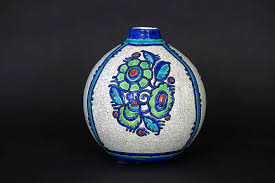 Sold at Auction: Charles Catteau, Art Deco-vase in marked ...