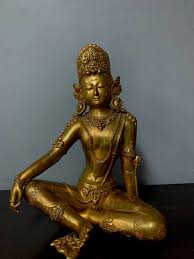 Masterpiece 24K Gold Gilded Copper Indra Dev Statue
