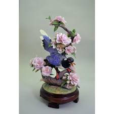 Boehm Porcelain Red-Billed Blue Magpie Bird Sculpture | Lion and Unicorn