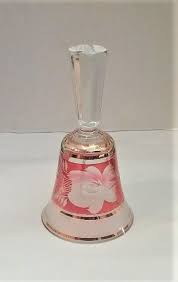 GS3005 Vintage Imperlux Crystal Dinner Bell Etched Roseh Leaf | Tipami Enterprises