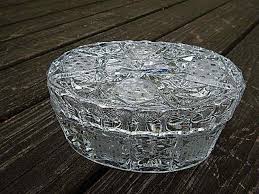 BOHEMIA CRYSTALEX TRADING CUT ART GLASS CANDY HOLDER MADE IN ...