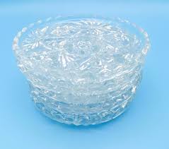 Anchor Hocking Clear Glass Coasters: Star of David Pattern ...