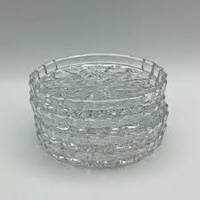 Mid 20th Century Crystal Coasters- Set of 4 | Chairish