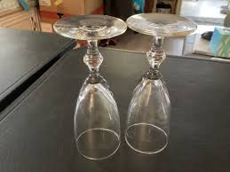 Set of (2) Matching Stemware Clear Glass Glasses | eBay
